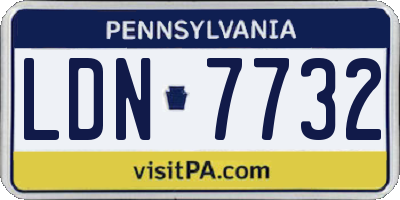 PA license plate LDN7732