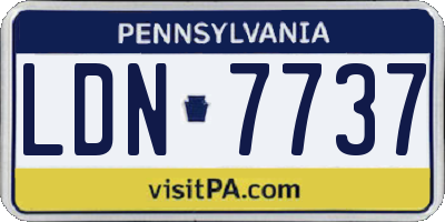PA license plate LDN7737