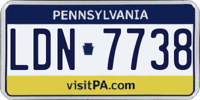 PA license plate LDN7738
