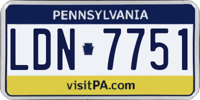 PA license plate LDN7751