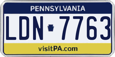 PA license plate LDN7763