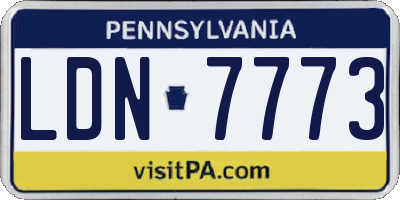 PA license plate LDN7773