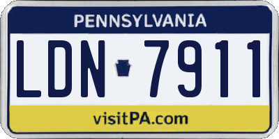 PA license plate LDN7911