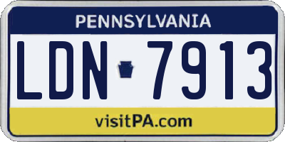 PA license plate LDN7913