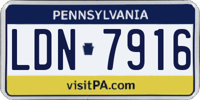 PA license plate LDN7916