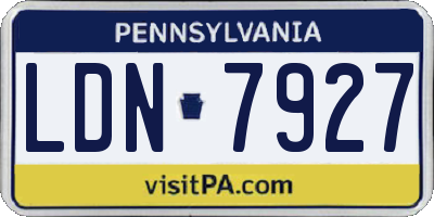 PA license plate LDN7927