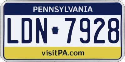 PA license plate LDN7928