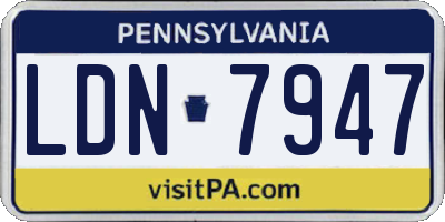 PA license plate LDN7947