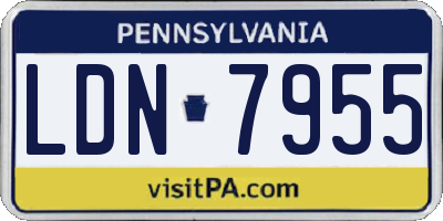 PA license plate LDN7955