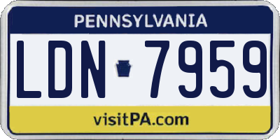 PA license plate LDN7959