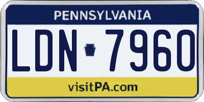 PA license plate LDN7960