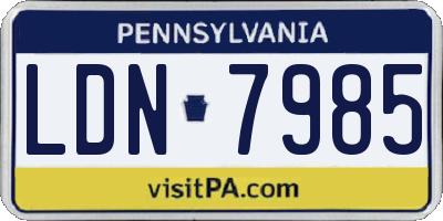 PA license plate LDN7985