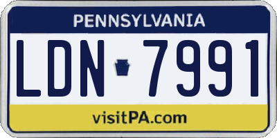 PA license plate LDN7991