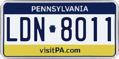 PA license plate LDN8011