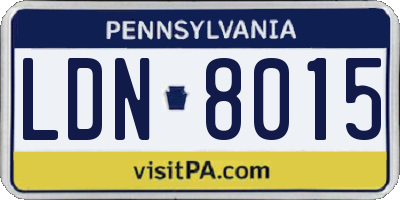 PA license plate LDN8015