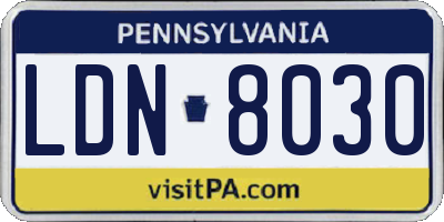 PA license plate LDN8030