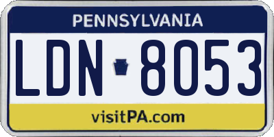 PA license plate LDN8053
