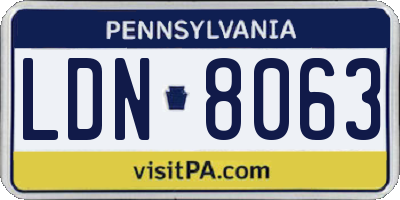 PA license plate LDN8063