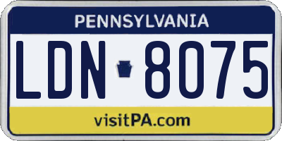 PA license plate LDN8075