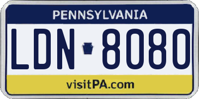PA license plate LDN8080