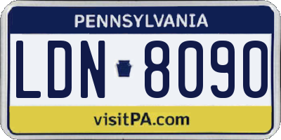 PA license plate LDN8090