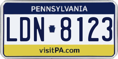 PA license plate LDN8123
