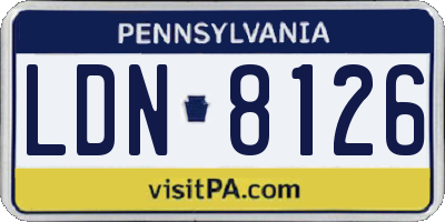PA license plate LDN8126