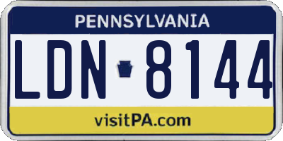 PA license plate LDN8144