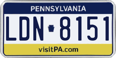 PA license plate LDN8151