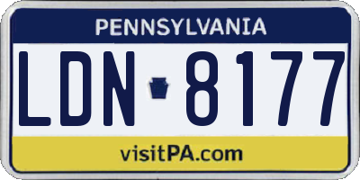 PA license plate LDN8177