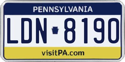 PA license plate LDN8190