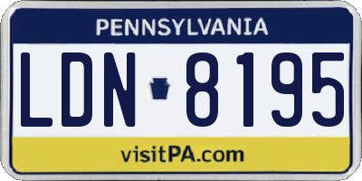 PA license plate LDN8195