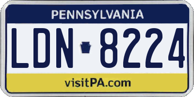 PA license plate LDN8224