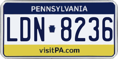 PA license plate LDN8236