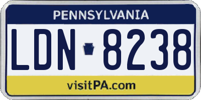 PA license plate LDN8238