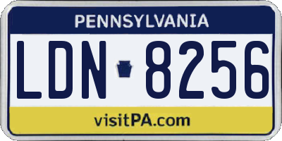 PA license plate LDN8256