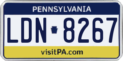 PA license plate LDN8267