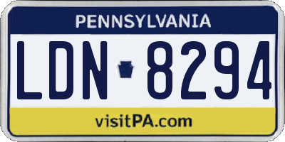 PA license plate LDN8294
