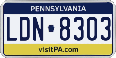 PA license plate LDN8303