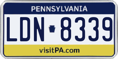 PA license plate LDN8339