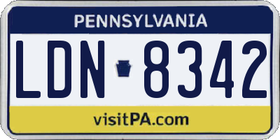 PA license plate LDN8342