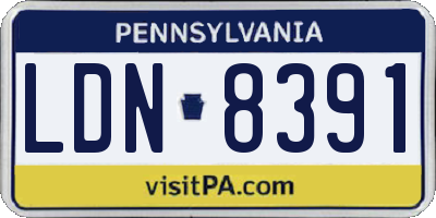 PA license plate LDN8391