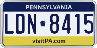 PA license plate LDN8415