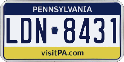 PA license plate LDN8431