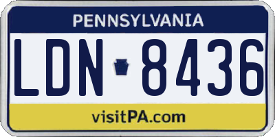PA license plate LDN8436