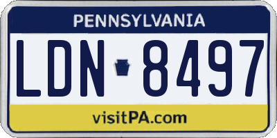 PA license plate LDN8497