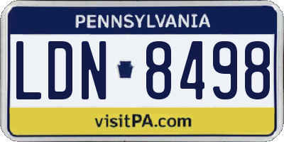 PA license plate LDN8498