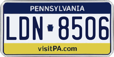 PA license plate LDN8506
