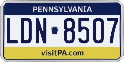 PA license plate LDN8507