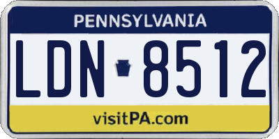 PA license plate LDN8512